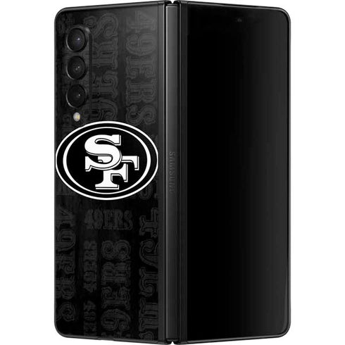 NFL San Franciso 49ers Black & White Galaxy Z Fold3 5G Skin